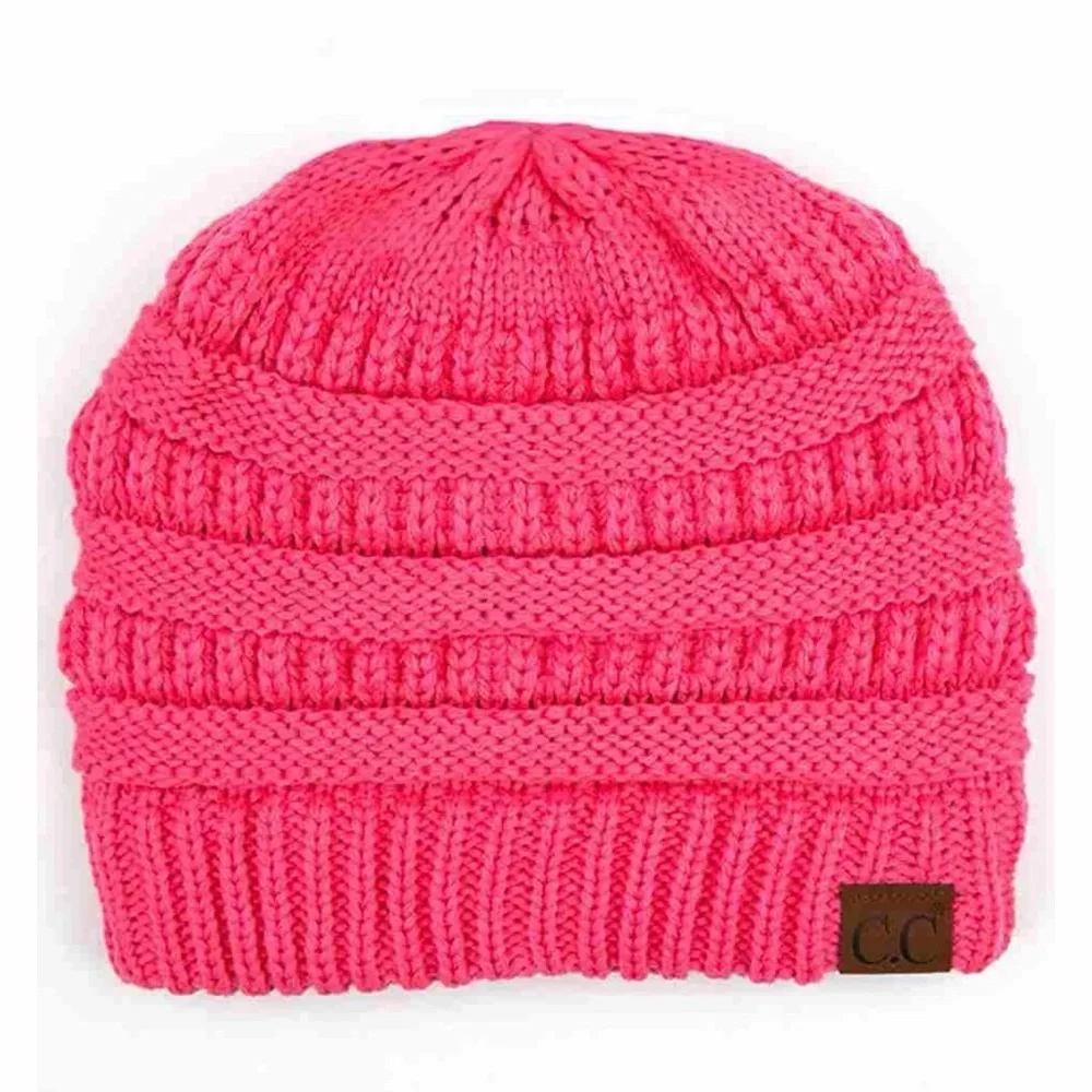 C.C Kids Bright Pink Knit Hat